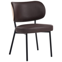 Beliani Set Of 2 Dining Chairs Wonder Faux Leather Dark Brown - thumbnail 4