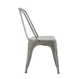 Fwstyle Bistro Set Of 4 Silver Gloss Metal Chairs (H) 84 (W) 45.5 (D) 51Cm - thumbnail 4
