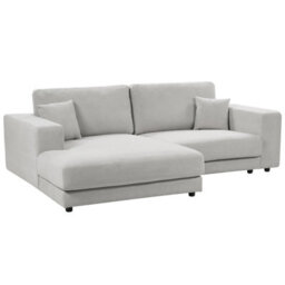 Beliani Corner Sofa 3 Seater Lofoten Fabric Light Grey Right Hand - thumbnail 4