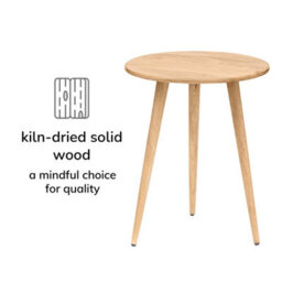 MH London Judy Solid Wood Side Table Round Natural Side Table Living Room Bedside Sofa Side Table - thumbnail 5