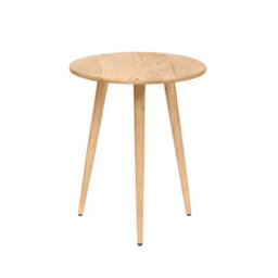 MH London Judy Solid Wood Side Table Round Natural Side Table Living Room Bedside Sofa Side Table - thumbnail 3