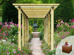 Edecks Heavy Duty Royal Walkway Wooden Garden Pergola (W 2400mm X D 7200mm) With Concrete In Posts (2.7M) - thumbnail 2