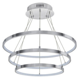 Long Life Lamps Company Modern Round Chandelier Led 3 Ring Ceiling Pendant Light Warm White - thumbnail 3