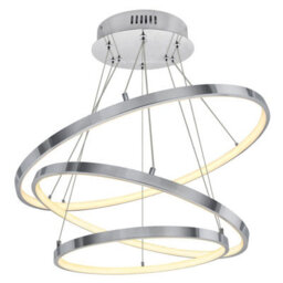 Long Life Lamps Company Modern Round Chandelier Led 3 Ring Ceiling Pendant Light Warm White - thumbnail 1
