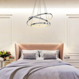 Long Life Lamps Company Modern Round Chandelier Led 3 Ring Ceiling Pendant Light Warm White - thumbnail 9