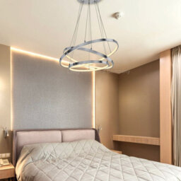 Long Life Lamps Company Modern Round Chandelier Led 3 Ring Ceiling Pendant Light Warm White - thumbnail 8
