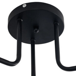Living And Home Black 3-Light Semi-Flush Mount Ceiling Light With Glass Shade - thumbnail 4