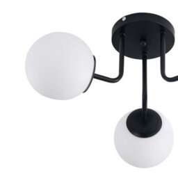 Living And Home Black 3-Light Semi-Flush Mount Ceiling Light With Glass Shade - thumbnail 5