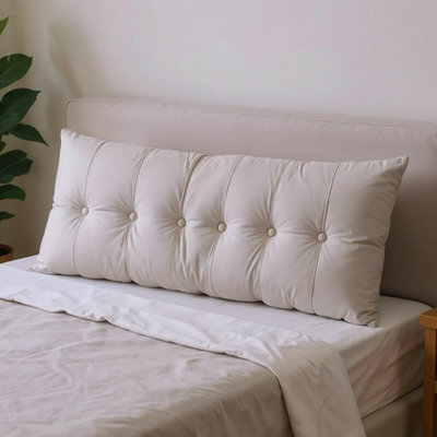 Darphe Light Grey Washable Upholstered Chenille Headboard Pillow 180Cm W X 60Cm H - image 1