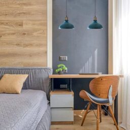 Navy Blue 2 Head Ceiling Pendant Light, Metal Curvy Shade 195Cm Adjustable Cord E27 - thumbnail 8
