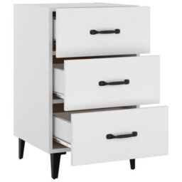 Berkfield Bedside Cabinet White 40X40X66 Cm Engineered Wood - thumbnail 5