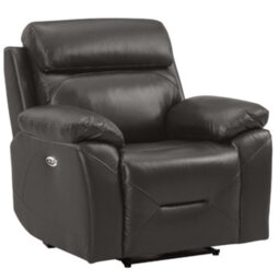 Furniture Instore Renato Genuine Leather Grey Electric Power Recliner 3+1 Seater Set - thumbnail 5