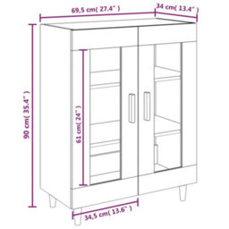 Berkfield Sideboard White 69.5X34X90 Cm Engineered Wood - thumbnail 8