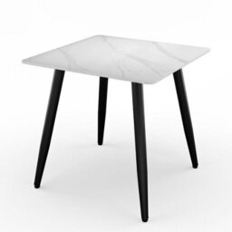 Urbn-Living Urbnliving 80Cm Width White Matt Modern 4 Seater Ceramic Square Shape Top Kitchen & Dining Room Table - thumbnail 5