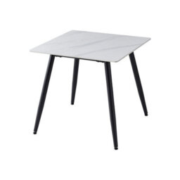 Urbn-Living Urbnliving 80Cm Width White Matt Modern 4 Seater Ceramic Square Shape Top Kitchen & Dining Room Table - thumbnail 2