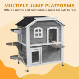 Grey-Cat Condo W/ Tons Of Room & Openable Roof Fir Wood - thumbnail 6