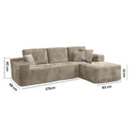 M N Furniture Ltd Modern L-Shaped Right Or Left Corner Sofa - Smart Pack In Box, No Assembly-(Camel, Right Corner Sofa) - thumbnail 4