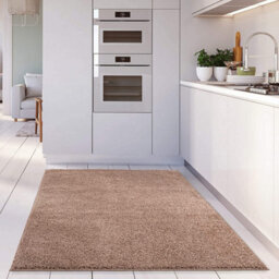 Modern Extra Large Small Soft 5Cm Shaggy Non Slip Bedroom Living Room Carpet Runner Area Rug - Dark Beige 60 X 110 Cm - thumbnail 4