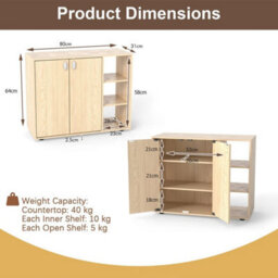 3-Tier Shoe Storage Rack Shoe Cabinet With Doors-Natural - thumbnail 2