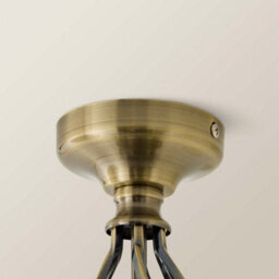 Valuelights Memphis Traditional Antique Brass 3 Light Ceiling Light Chandelier With Fabric Lampshades - thumbnail 5