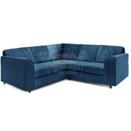 Furnishings For Less UK Ferguson Marine Blue 5 Seater Fabric Corner Sofa L Shaped Jumbo Cord - Full Back - thumbnail 1