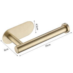 Living And Home Gold Modern Rotateproof Self Adhesive Bathroom Wall Mounted Stainless Steel Toilet Paper Roll Holder - thumbnail 6