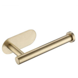 Living And Home Gold Modern Rotateproof Self Adhesive Bathroom Wall Mounted Stainless Steel Toilet Paper Roll Holder - thumbnail 5