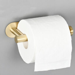 Living And Home Gold Modern Rotateproof Self Adhesive Bathroom Wall Mounted Stainless Steel Toilet Paper Roll Holder - thumbnail 2