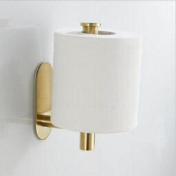 Living And Home Gold Modern Rotateproof Self Adhesive Bathroom Wall Mounted Stainless Steel Toilet Paper Roll Holder