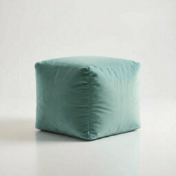 Kosi Atelier Kosiatelier Bean Bag Velvet Footstool Ottomona Cube Pouf Chair Pouffe, Polystyrene Beads Filled - Duck Egg, 40Cm X 40Cm X 40Cm - thumbnail 3