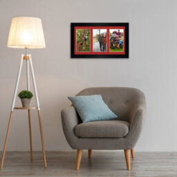AK Frames 40X20Cm Black Modern Multi Photo Frame With Crimson Mount - Holds 3 Apertures (3X) 6X4 Photos - thumbnail 3