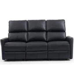 More4Homes Madrid 1+2+3 Seater W Console Manual Recliner Air Leather Sofa Set (Black) - thumbnail 8