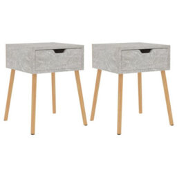 Berkfield Bedside Cabinets 2 Pcs Concrete Grey 40X40X56 Cm Engineered Wood - thumbnail 2