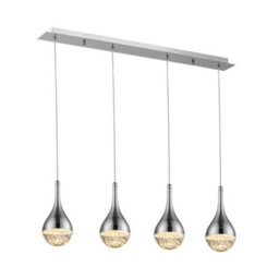 Luminosa Lighting Luminosa Elie Integrated Led Crystal Bar Ceiling Pendant Chrome Bubble Effect - Uk Stock - thumbnail 2