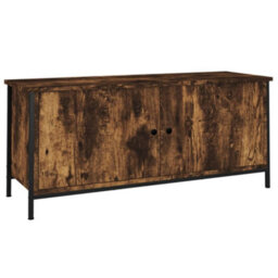 Berkfield Durable Tv Cabinet With Doors Smoked Oak 102X35X45 Cm Engineered Wood - thumbnail 1