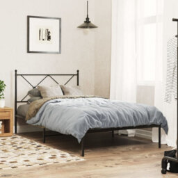 Berkfield Metal Bed Frame Without Mattress With Headboard Black 107X203Cm - thumbnail 1