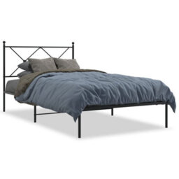 Berkfield Metal Bed Frame Without Mattress With Headboard Black 107X203Cm - thumbnail 2