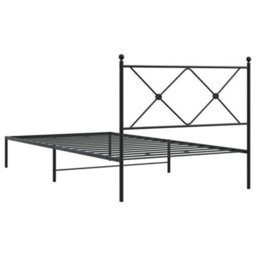 Berkfield Metal Bed Frame Without Mattress With Headboard Black 107X203Cm - thumbnail 6