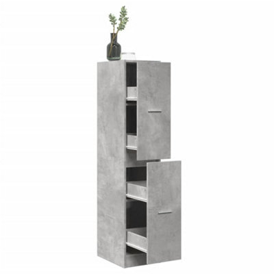 Walplus Apothecary Cabinet Concrete Grey 30X41X144.5 Cm Engineered Wood - image 1