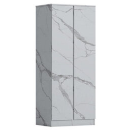 Zita White Marble Effect 2 Piece Wardrobe Set - 2 Door And 1 Door, Spacious Bedroom Storage Solutions - thumbnail 4