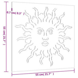Walplus Garden Wall Decoration 55X55 Cm Corten Steel Sun Design - thumbnail 8