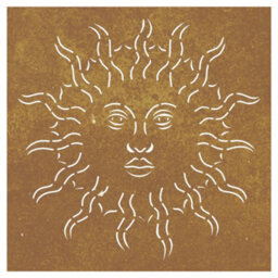 Walplus Garden Wall Decoration 55X55 Cm Corten Steel Sun Design - thumbnail 4