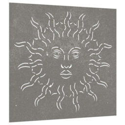 Walplus Garden Wall Decoration 55X55 Cm Corten Steel Sun Design - thumbnail 3
