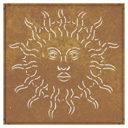 Walplus Garden Wall Decoration 55X55 Cm Corten Steel Sun Design - thumbnail 5