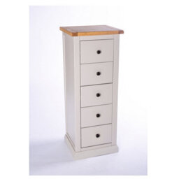 Cabinet Bits Loreo 5 Drawer Narrow Chest Of Drawers Brass Knob - thumbnail 3