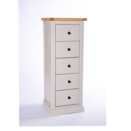 Cabinet Bits Loreo 5 Drawer Narrow Chest Of Drawers Brass Knob - thumbnail 2