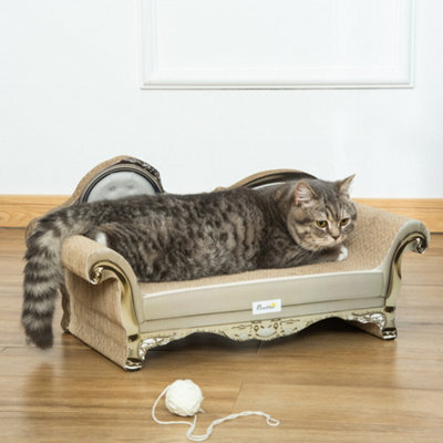 Pawhut Cat Scratching Pad, Indoor Corrugated Cardboard With Catnip, Brown - image 1