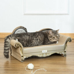 Pawhut Cat Scratching Pad, Indoor Corrugated Cardboard With Catnip, Brown