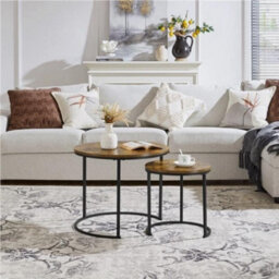Nesting Coffee Tables Set Of 2, Round Stacking Sofa Side Tables For Living Room - thumbnail 7