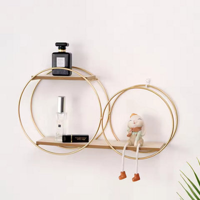 Wooden Wall Shelf , Round Hanging Rack For Decor And Candles - image 1